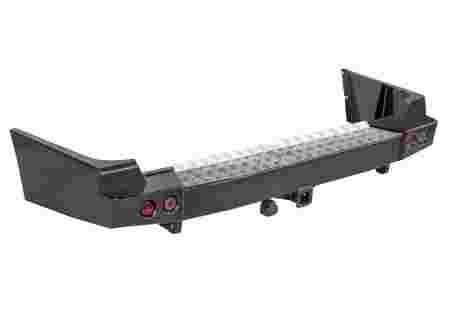 Бампер силовой задний Toyota Land Cruiser 100 с квадратом под фаркоп и фонарями