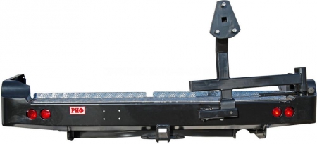 Бампер задний Toyota Land Cruiser 105 с квадратом под фаркоп, калиткой и фонарями