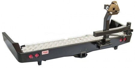 Бампер задний Toyota Land Cruiser 80 с квадратом под фаркоп, калиткой и фонарями