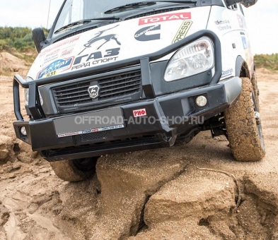 Бампер передний ГАЗ Соболь с доп. фарами и кенгурином