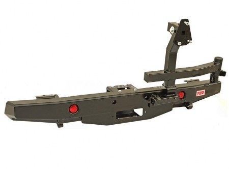 Бампер задний УАЗ Hunter с площадкой под лебедку, калиткой и фонарями стандарт